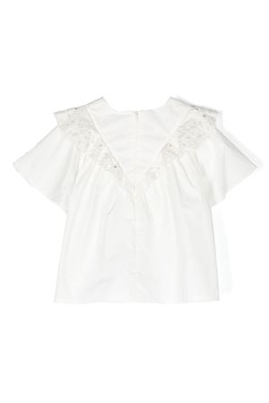 Blusa in cotone bianco CHLOE' KIDS | C15D90117